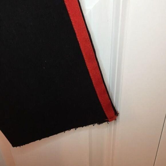 Tinseltown Black High Waist Red Stripe Cropped Raw Hem Jeans Size 25 New - Picture 6 of 7
